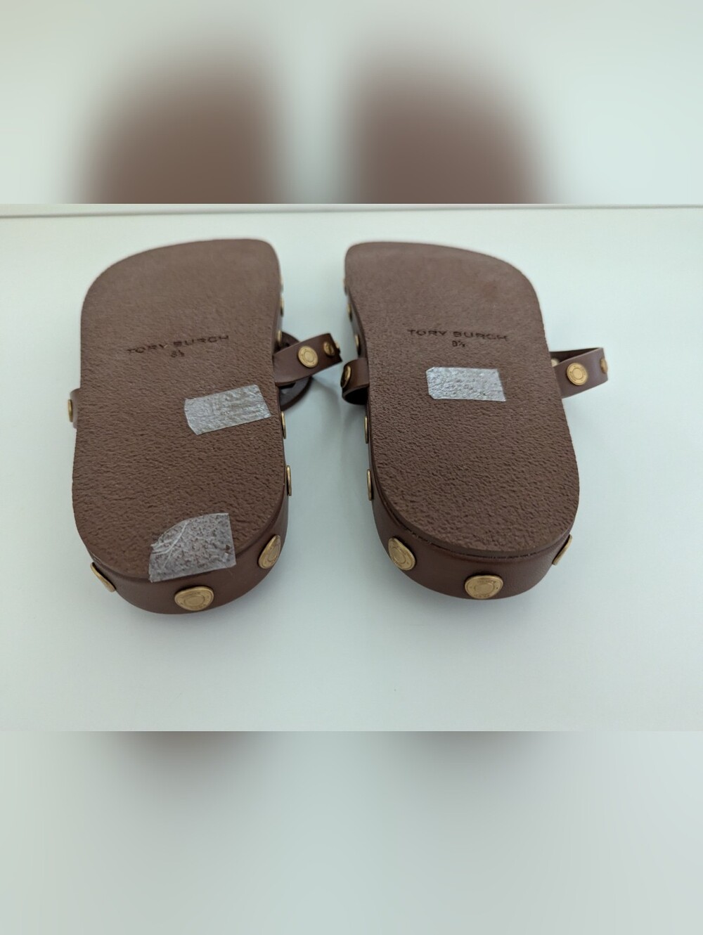 EUC! Tory Burch Miller Coin Sandals In Brown And Gold Size 8.5 - Picture 14 of 16